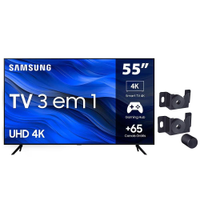 Smart TV 55" UHD 4K Samsung 55CU7700 Crystal 4K, Gaming Hub, Visual Livre de Cabos, Tela sem limites, Alexa built in + Suporte Fixo pra TVs de 14 a 84