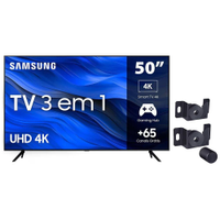 Smart TV 50" UHD 4K Samsung 50CU7700 Crystal 4K, Gaming Hub, Visual Livre de Cabos, Tela sem limites, Alexa built in + Suporte Fixo pra TV de 14 a 84"