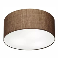 Plafon Cilíndrico Md-3055 Cúpula em Tecido 80x21cm Café - Bivolt