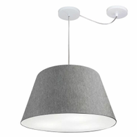 Pendente Cone Md-4278 Cúpula em Tecido 30/50x35cm Rústico Cinza - Bivolt