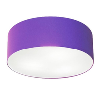 Plafon Cilíndrico Md-3006 Cúpula em Tecido 60x15cm Roxo - Bivolt