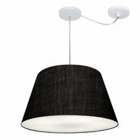 Pendente Cone Md-4278 Cúpula em Tecido 30/50x35cm Preto - Bivolt