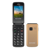 Celular Multilaser Flip Vita P9043 Tela de 2,4, Dual Chip, MP3, Câmera VGA, Bluetooth - Dourado