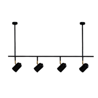Trilho de Teto com 4 Spots Ewa Preto com Extensor 1 metro