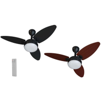 Ventilador de Teto Ventisol Elluz PR 3P Preto com Tabaco C/R Inverter Bivolt - Bivolt