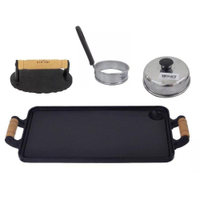 Chapa Lisa 13.1 42X24Cm De Ferro Com Acessórios Para Lanches