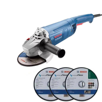 Esmerilhadeira Angular 7 POL 2200W 18F1 GWS 2200-180 + Kit 3 Discos BOSCH - 220V