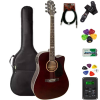 Violão Giannini Folk Aço Gf1D Translucent Dark Wine + Kit