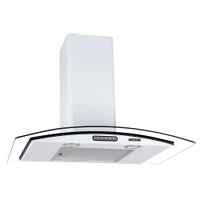 Coifa de Parede 75cm Vidro Curvo Slim Fogatti Branco - 110V