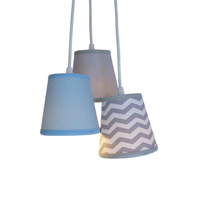 Lustre Pendente Menino Chevron Crie Casa Azul e Cinza