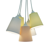 Lustre Pendente Cacho Candy Arabescos Amarelo, Branco e Salmão