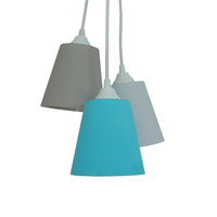 Lustre Pendente Cacho Tons de Cinza e Azul