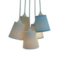 Lustre Pendente Luminária Poás Bege e Azul