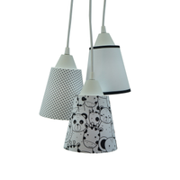 Lustre Pendente Luminária Bebê Zoo Cacho Preto e Branco