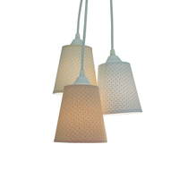 Lustre Pendente Cacho Arabescos Salmão, Bege e Branco