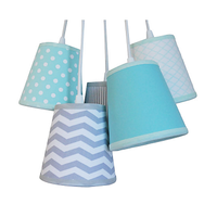 Lustre Pendente Chevron Cinza e Verde Água