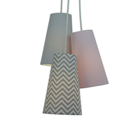 Lustre Pendente Menina Chevron e Rosa Bebê