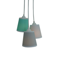 Lustre Pendente Bebê Triângulos Cinza e Verde
