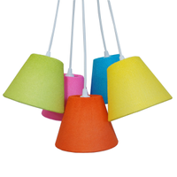 Lustre Pendente Cacho 5 Cúpulas Bouclé Colorido