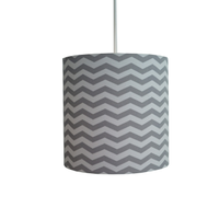 Luminária Pendente Chevron Cinza e Branco
