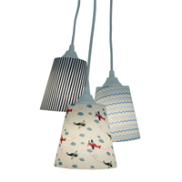 Lustre Pendente Cacho Bebê 3 Cúpulas Aviãzinho