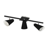 Spot De Sobrepor Para 3 Lâmpadas E27 Design Pt03 Cor Preta