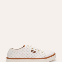 Tênis cano baixo com micro furos moleca branco