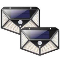 Kit 2 Luminárias Solar de Parede 100 Led com Sensor Presença