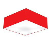 Plafon Quadrado Md-3002 Cúpula em Tecido 15/50x50cm Vermelho - Bivolt