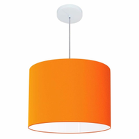 Pendente Cilíndrico Md-4146 Cúpula em Tecido 40x30cm Laranja - Bivolt