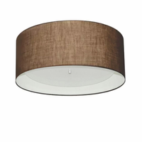 Plafon Cilíndrico Md-3161 Cúpula em Duplo Tecido 50x25cm Café - Branco - Bivolt