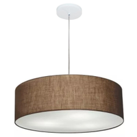 Pendente Cilíndrico Md-4217 Cúpula em Tecido 50x15cm Café - Bivolt