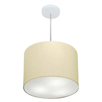 Pendente Cilíndrico Md-4212 Cúpula em Tecido 40x30cm Algodão Crú - Bivolt