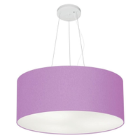Pendente Cilíndrico Md-4047 Cúpula em Tecido 50x21cm Lilás - Bivolt