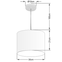 Pendente Cilíndrico Md-4054 Cúpula em Tecido 30x21cm Café - Bivolt