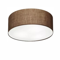 Plafon Cilíndrico Md-3047 Cúpula em Tecido 45x15cm Café - Bivolt