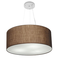 Pendente Cilíndrico Md-4047 Cúpula em Tecido 50x21cm Café - Bivolt