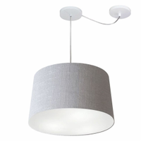 Pendente Cone Com Desvio Md-4281 Cúpula30/40x45cm Rústico Cinza - Bivolt