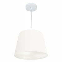 Pendente Cone Md-4155 Cúpula em Tecido 30/40x30cm Branco - Bivolt