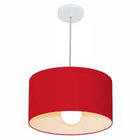 Pendente Cilíndrico Md-4031 Cúpula em Tecido 40x21cm Bordô - Bivolt