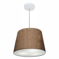 Pendente Cone Md-4155 Cúpula em Tecido 30/40x30cm Café - Bivolt