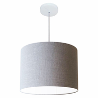 Pendente Cilíndrico Md-4146 Cúpula em Tecido 40x30cm Rústico Cinza - Bivolt