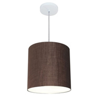 Pendente Cilíndrico Md-4036 Cúpula em Tecido 30x31cm Café - Bivolt