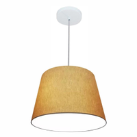 Pendente Cone Md-4155 Cúpula em Tecido 30/40x30cm Palha - Bivolt