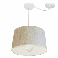 Pendente Cone Com Desvio Md-4275 Cúpula 30/40x45cm Rústico Bege - Bivolt