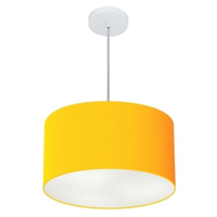 Pendente Cilíndrico Md-4099 Cúpula em Tecido 40x25cm Laranja - Bivolt