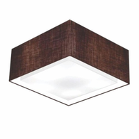 Plafon Quadrado Md-3039 Cúpula em Tecido 25-50x35cm Café - Bivolt