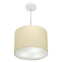 Pendente Cilíndrico Md-4216 Cúpula em Tecido 40x30cm Algodão Crú - Bivolt
