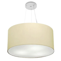 Pendente Cilíndrico Md-4192 Cúpula em Tecido 55x30cm Algodão Crú - Bivolt