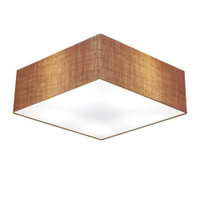 Plafon Quadrado Md-3051 Cúpula em Tecido 15/45x45cm Palha - Bivolt